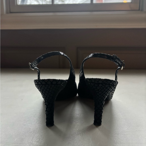 Vintage Stuart Weitzman Black python Slingback Heels - Picture 3 of 5